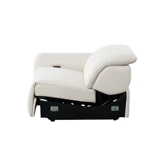 Harmony Left Arm Power Recliner Unit - Pearl River (Scratch Resistant) - 4 - Luxurious white leather recliner, ergonomic