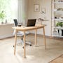 Swivo Table 1.2m - Natural with Damien Mid Back Office Chair - Grey (Waterproof) - 2