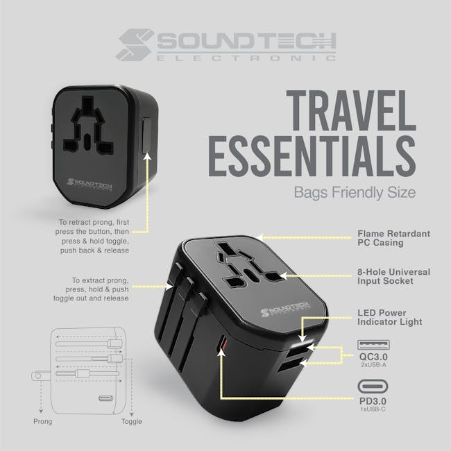 SOUNDTEOH Travel Adaptor TA-620 - 9