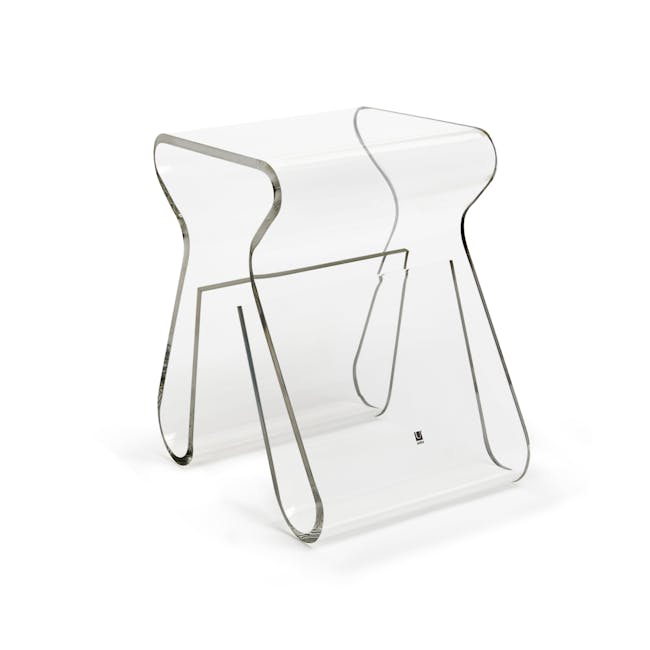 Magino Stool with Magazine Rack - Clear - 6