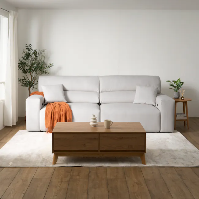 Forte 4 Seater Power Sliding Extension Sofa - Misty Grey (Scratch Resistant) - Zero Wall - 3