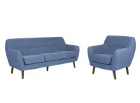 Emma 3 Seater Sofa with Emma Armchair - Iris Blue