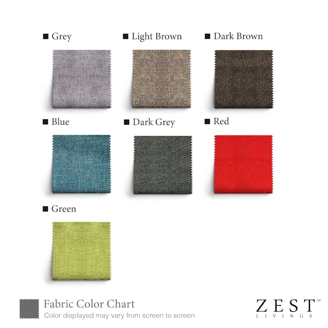 Rey Bean Bag - Dark Grey - 12 - Fabric colors, color variations, grey, light brown, dark brown, blue, dark grey, red, green