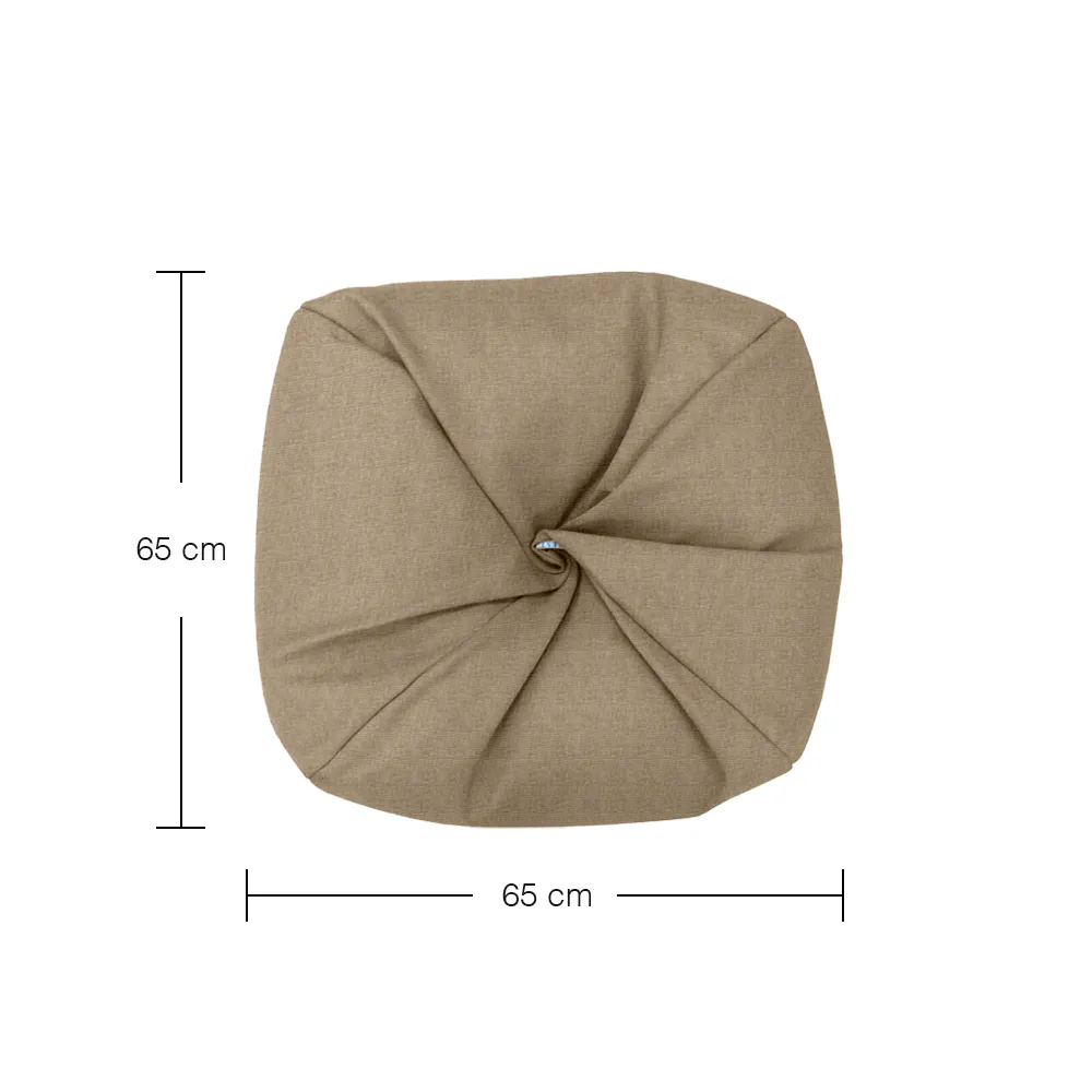 Rey Bean Bag - Dark Grey - 10 - Burlap fabric, round cushion, beige color, 65 cm diameter, ergonomic design, cushion cover