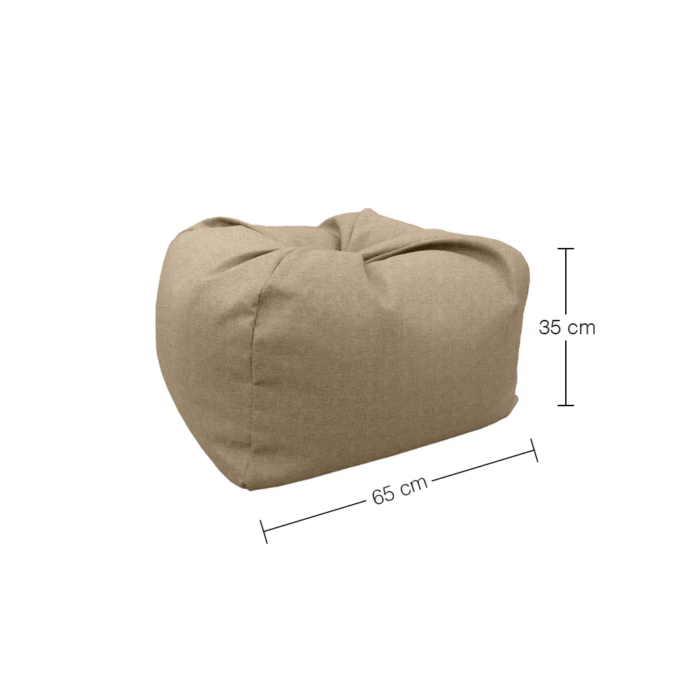 Rey Bean Bag - Dark Grey - 11 - Burlap cushion, beige fabric, soft texture, ergonomic design, cushioned seating, cozy