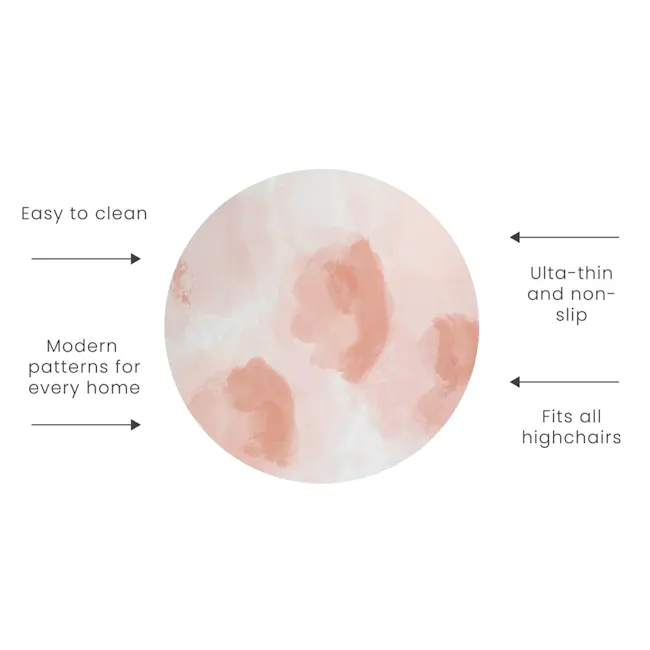 Toddlekind Prettier Round Splat Mat 1m - Sunrise - 3 - Modern patterns, ultra-thin and non-slip, easy to clean, fits all