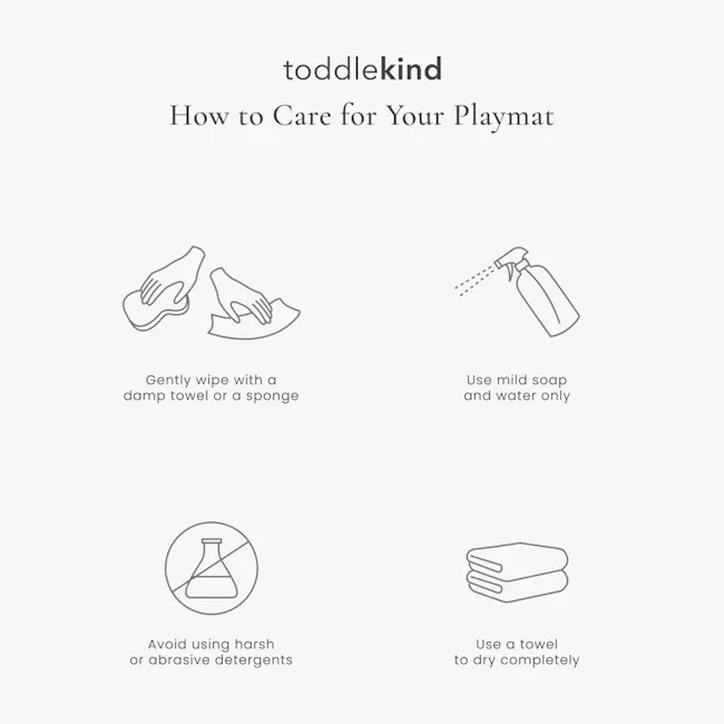 Toddlekind Prettier Round Splat Mat 1m - Sunrise - 4 - Gently wipe with a damp towel or a sponge, use mild soap and water