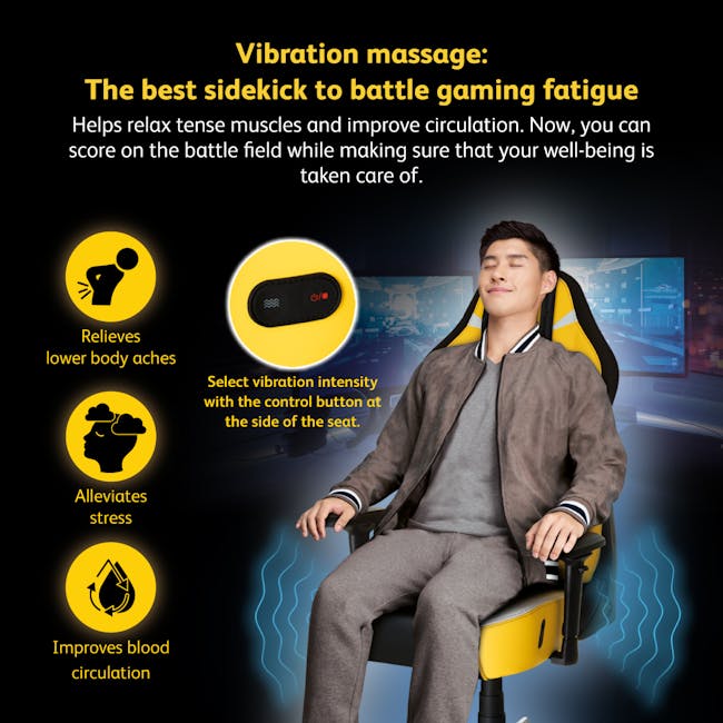 OSIM uThrone S Transformer Edition Gaming Chair with Customizable Massage - Bumble Bee - 2