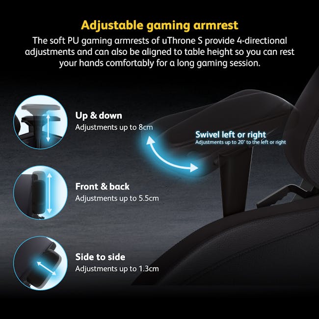OSIM uThrone S Transformer Edition Gaming Chair with Customizable Massage - Bumble Bee - 8