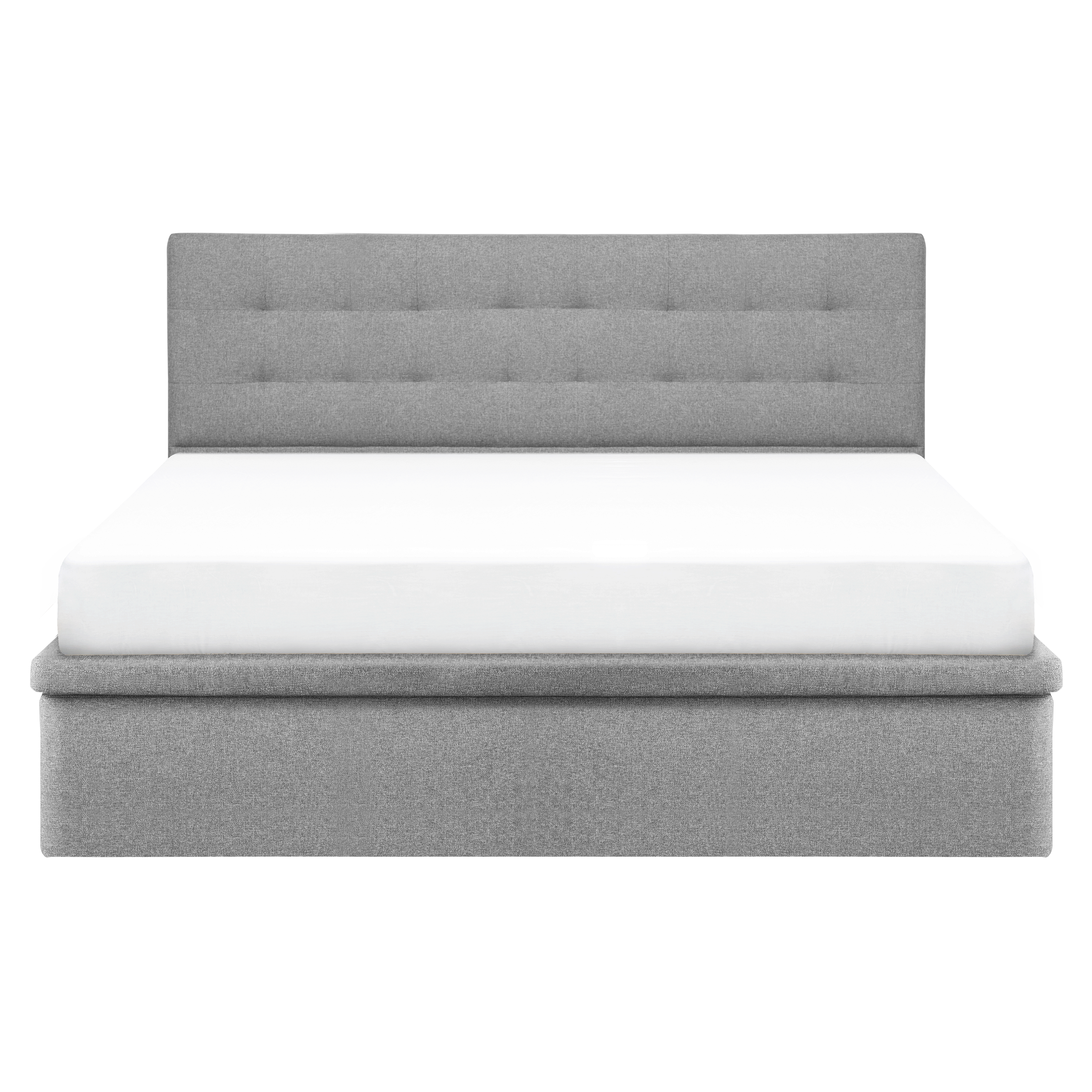 ESSENTIALS King Headboard Storage Bed - Pebble (Eco Clean Fabric)