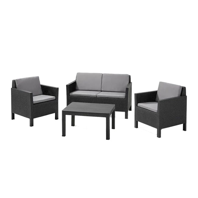 Chicago 4 Piece Outdoor Sofa Set - Graphite - 1