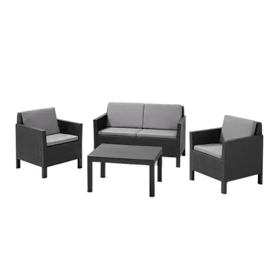 Chicago 4 Piece Outdoor Sofa Set - Graphite