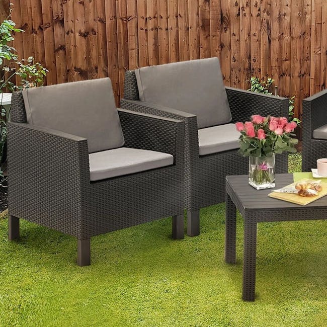Chicago 4 Piece Outdoor Sofa Set - Graphite - 6