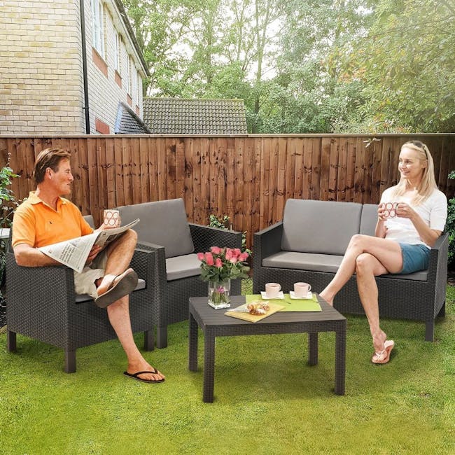 Chicago 4 Piece Outdoor Sofa Set - Graphite - 3