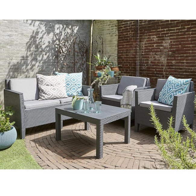 Chicago 4 Piece Outdoor Sofa Set - Graphite - 2