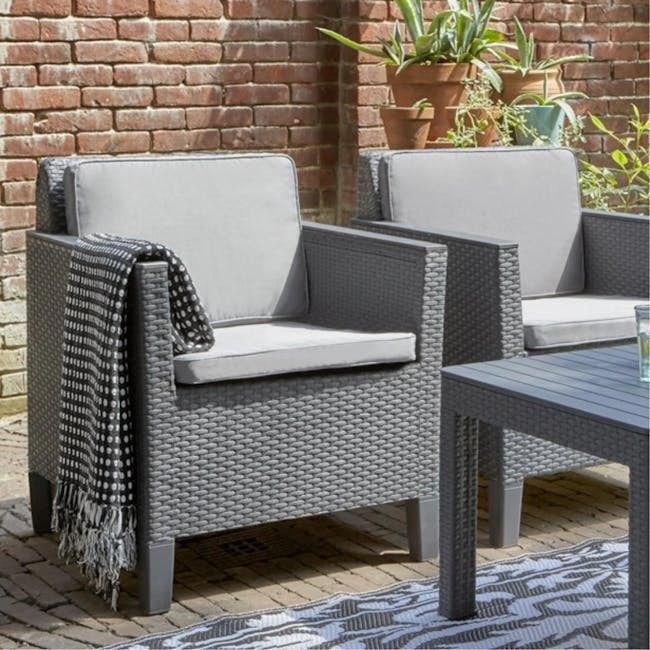 Chicago 4 Piece Outdoor Sofa Set - Graphite - 9
