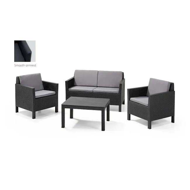 Chicago 4 Piece Outdoor Sofa Set - Graphite - 15