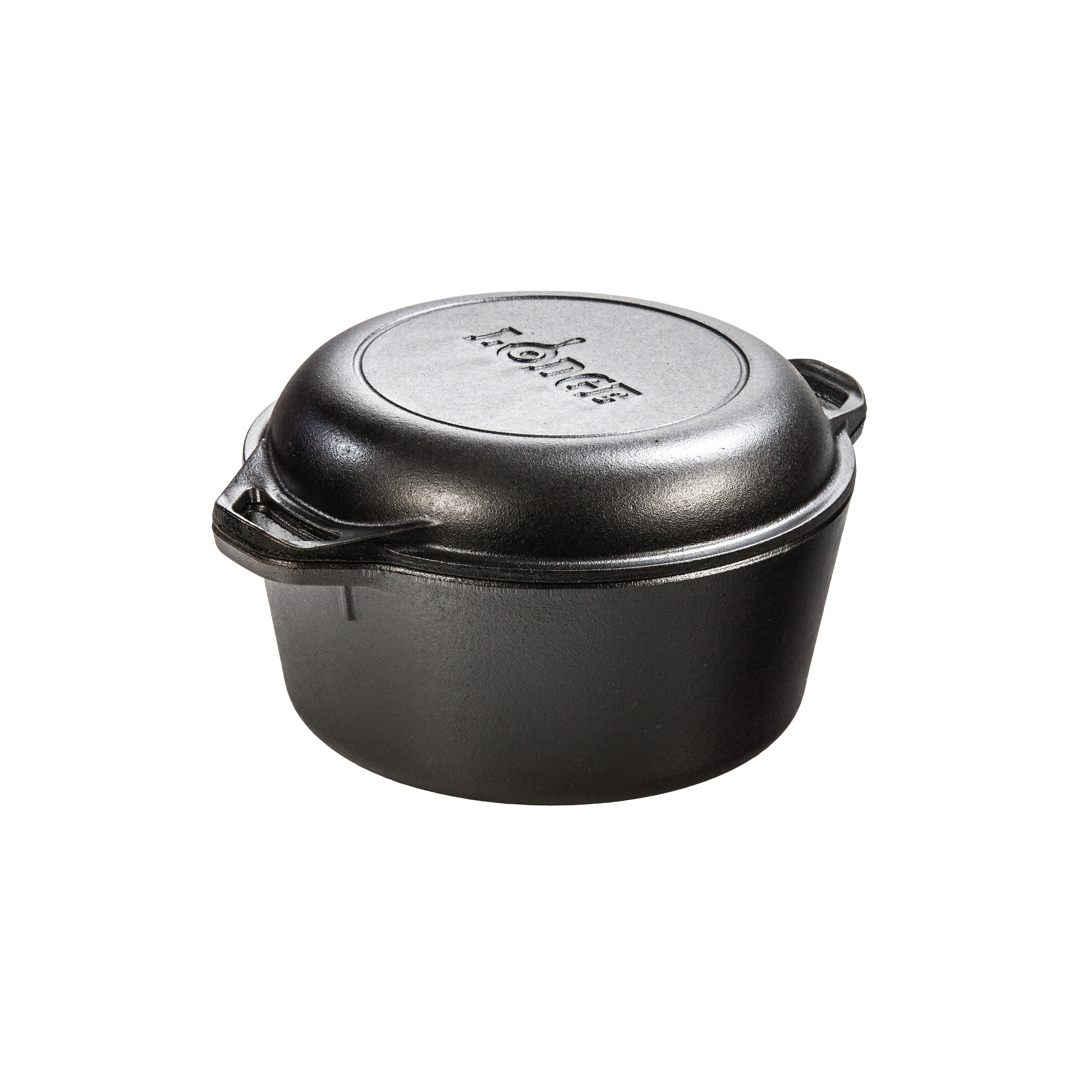 Lodge 5 Quart/ 10 Inch Seasoned Cast Iron Double Dutch Oven