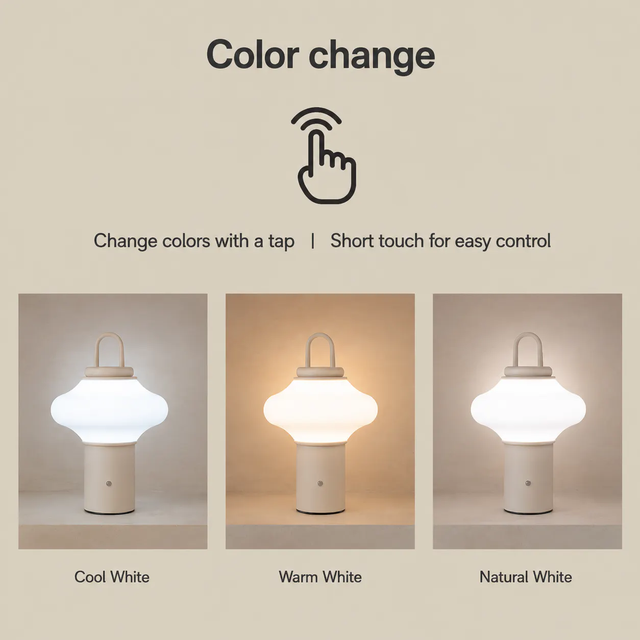 Setons LED Table Lamp - Oat Beige - 7