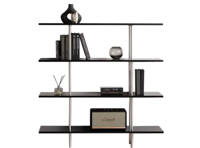 (As-is) Bauhaus 4-Tier Wide Display Shelf - Black
