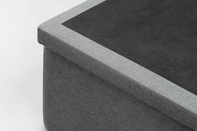 ESSENTIALS King Headboard Storage Bed - Grey (Fabric) - 3