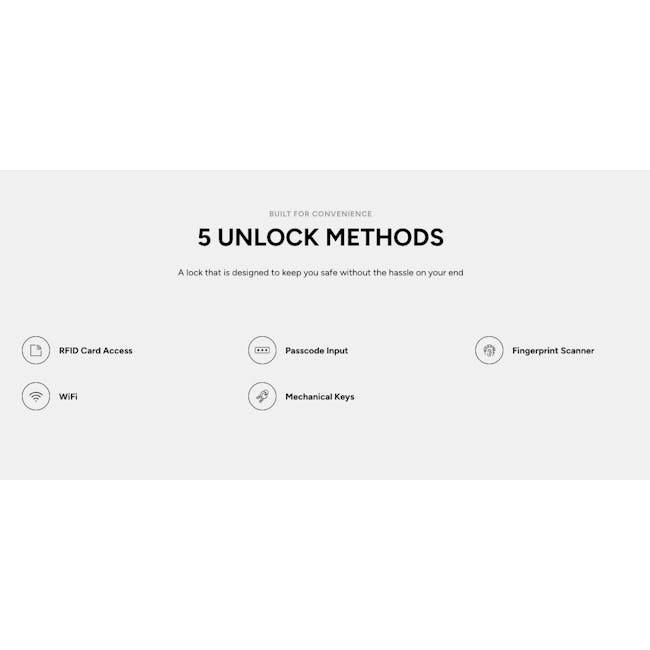 Luxus Vantage Digital Door Lock - 7 - RFID Card Access, Passcode Input, WiFi, Mechanical Keys, Fingerprint Scanner, Secure