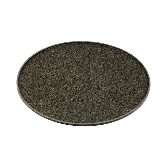 Sonite Husk Round Tray - Charcoal - 1 - Round, textured, dark green, finely chopped, compact, dense, granular, speckled
