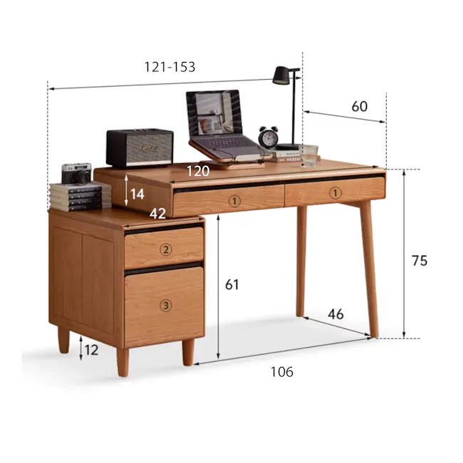 Fang Extendable Study Table 1.2m-1.5m - 14