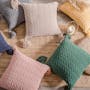 Elly Knitted Cushion Cover with Tassels - Taupe - 5