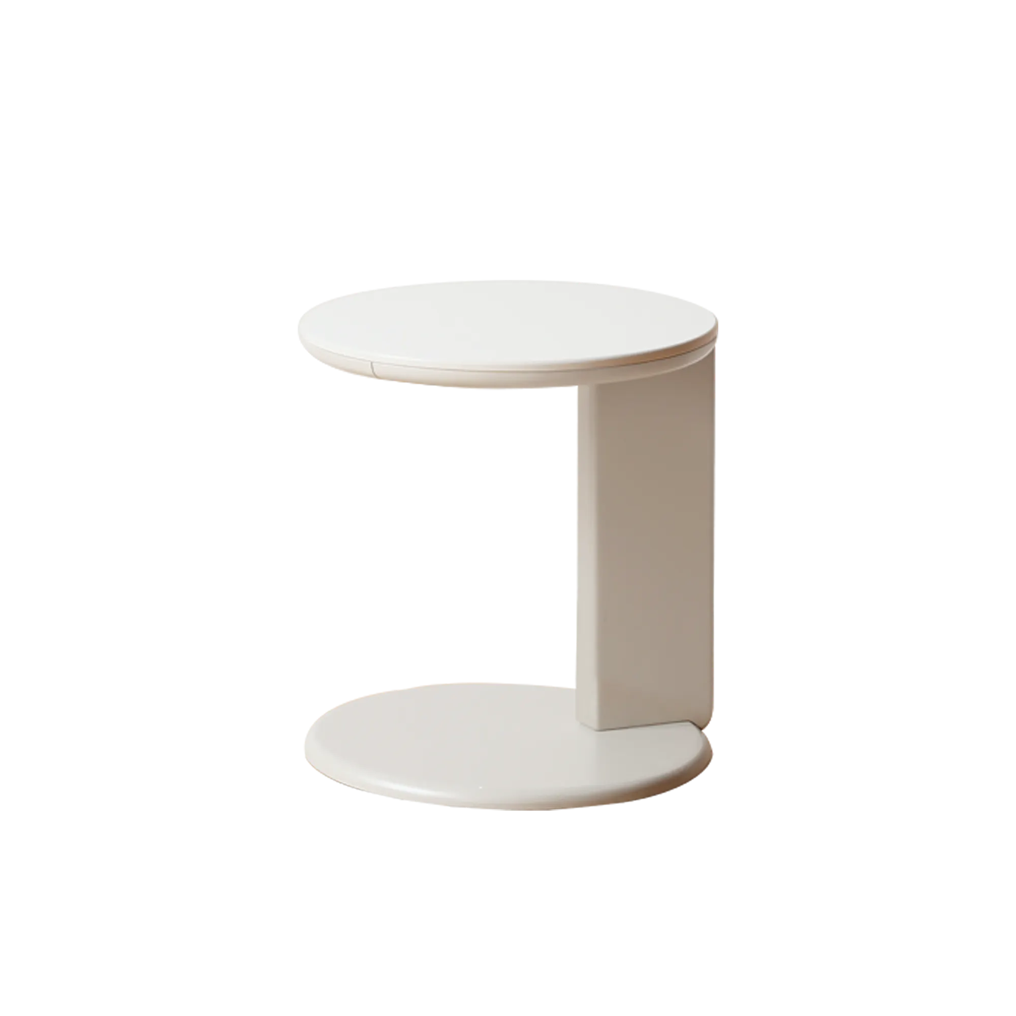 Blair Round Side Table - Grey, Sintered Stone - 15 - Modern minimalist table, sleek design, white color, circular shape, low