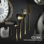 Table Matters Cubic 16pc Cutlery Set - Matt Gold - 7
