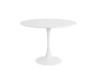 (As-is) Carmen Round Dining Table 1m - White - 25