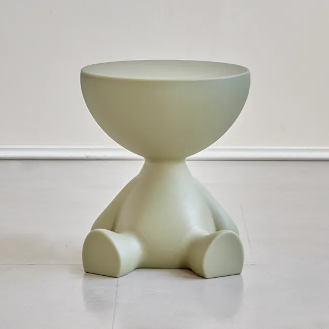 Zacky Buddy Side Table - Sage Green - 3 - Elegant, minimalist, modern, sculptural, abstract, geometric, organic, organic