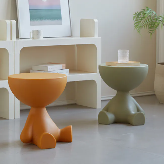 Zacky Buddy Side Table - Sage Green - 2 - Modern minimalist decor, abstract art, colorful stools, contemporary furniture