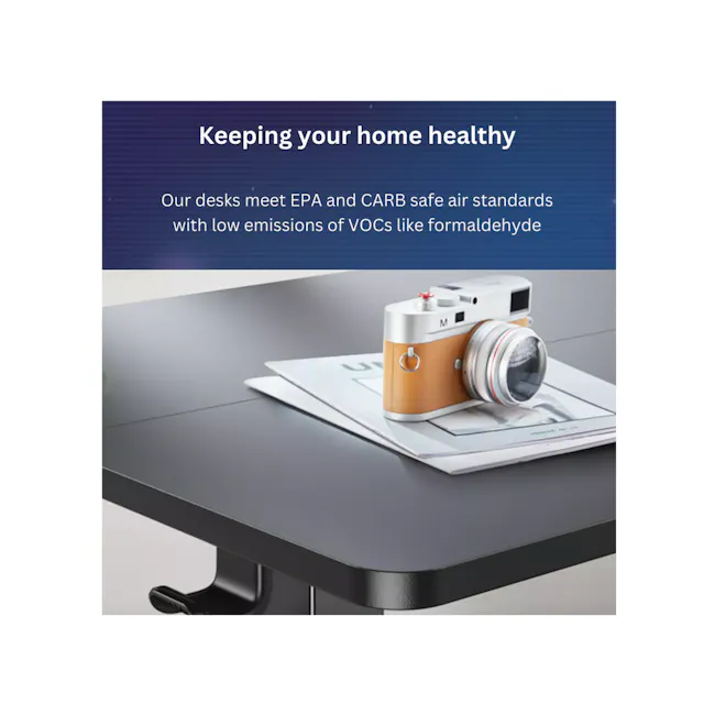 ARDEN FlexiLift Adjustable Table (2 Sizes) - 5 - Safe air standards, low VOC emissions, EPA and CARB compliance, desktops