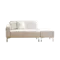 Macaron 2 Seater Left Chaise Sofa with Ottoman - Ivory (Pet Friendly)