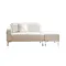 Macaron 2 Seater Left Chaise Sofa with Ottoman - Ivory (Pet Friendly)