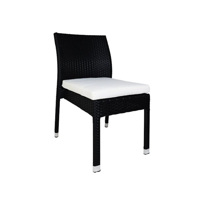 Monde 4 Chair Outdoor Dining Set - White Cushion - 1