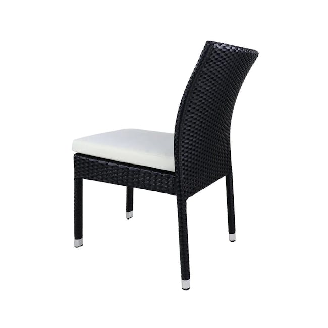 Monde 4 Chair Outdoor Dining Set - White Cushion - 3
