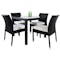 Monde 4 Chair Outdoor Dining Set - White Cushion