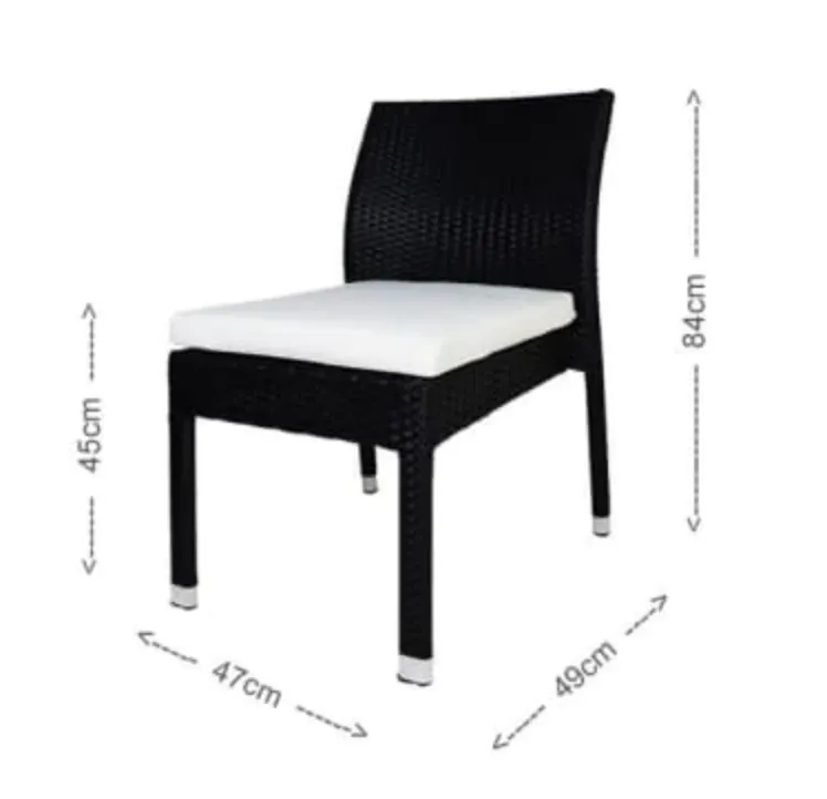 Monde 4 Chair Outdoor Dining Set - White Cushion - 7