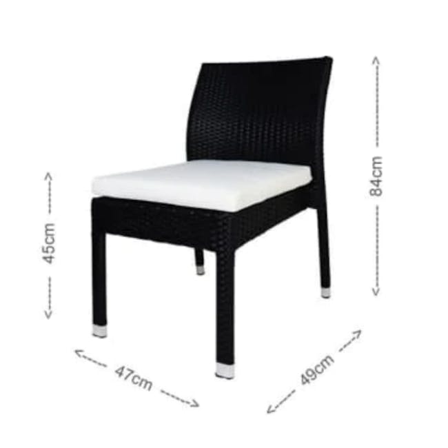 Monde 4 Chair Outdoor Dining Set - White Cushion - 7