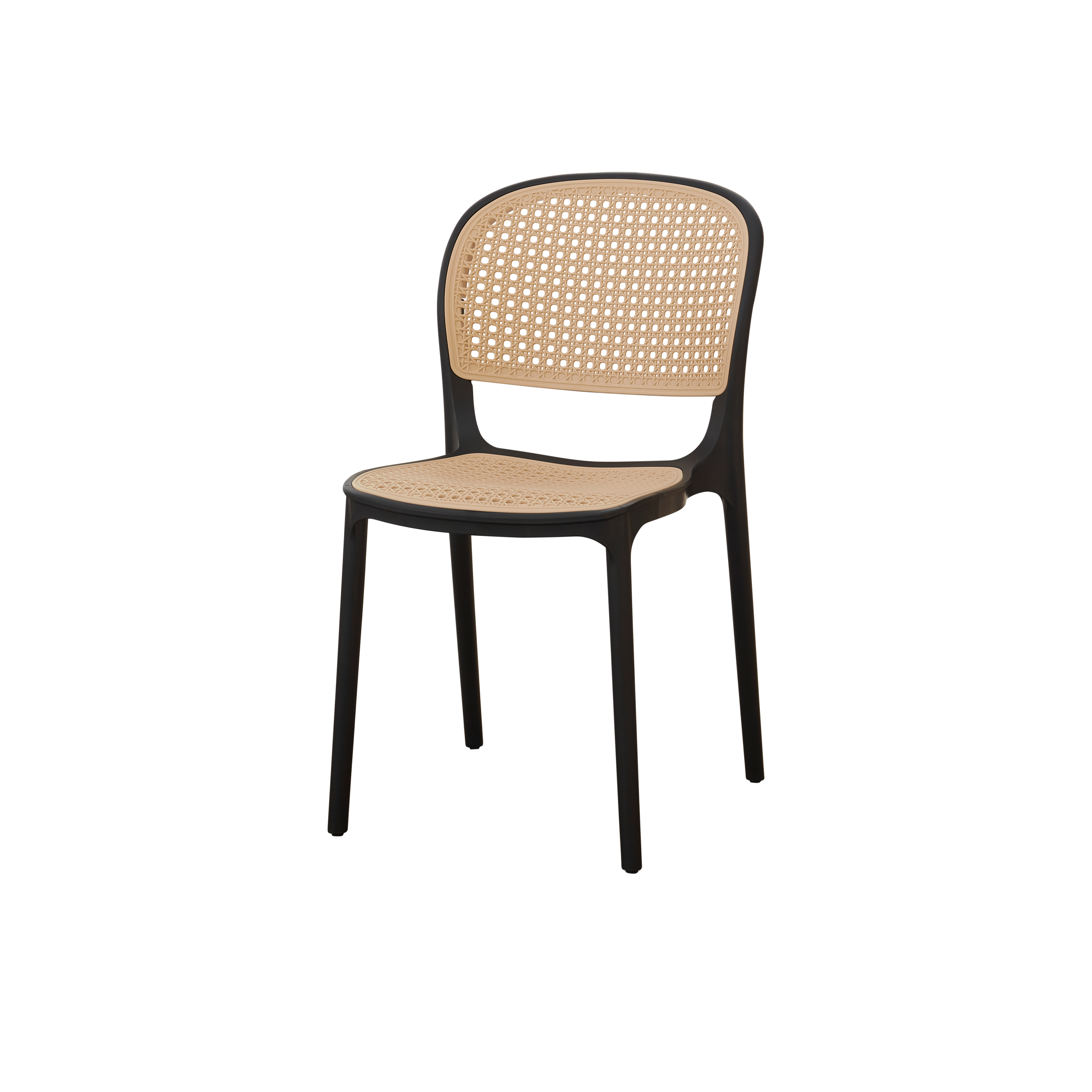 Yumi Plastic Rattan Chair - Black