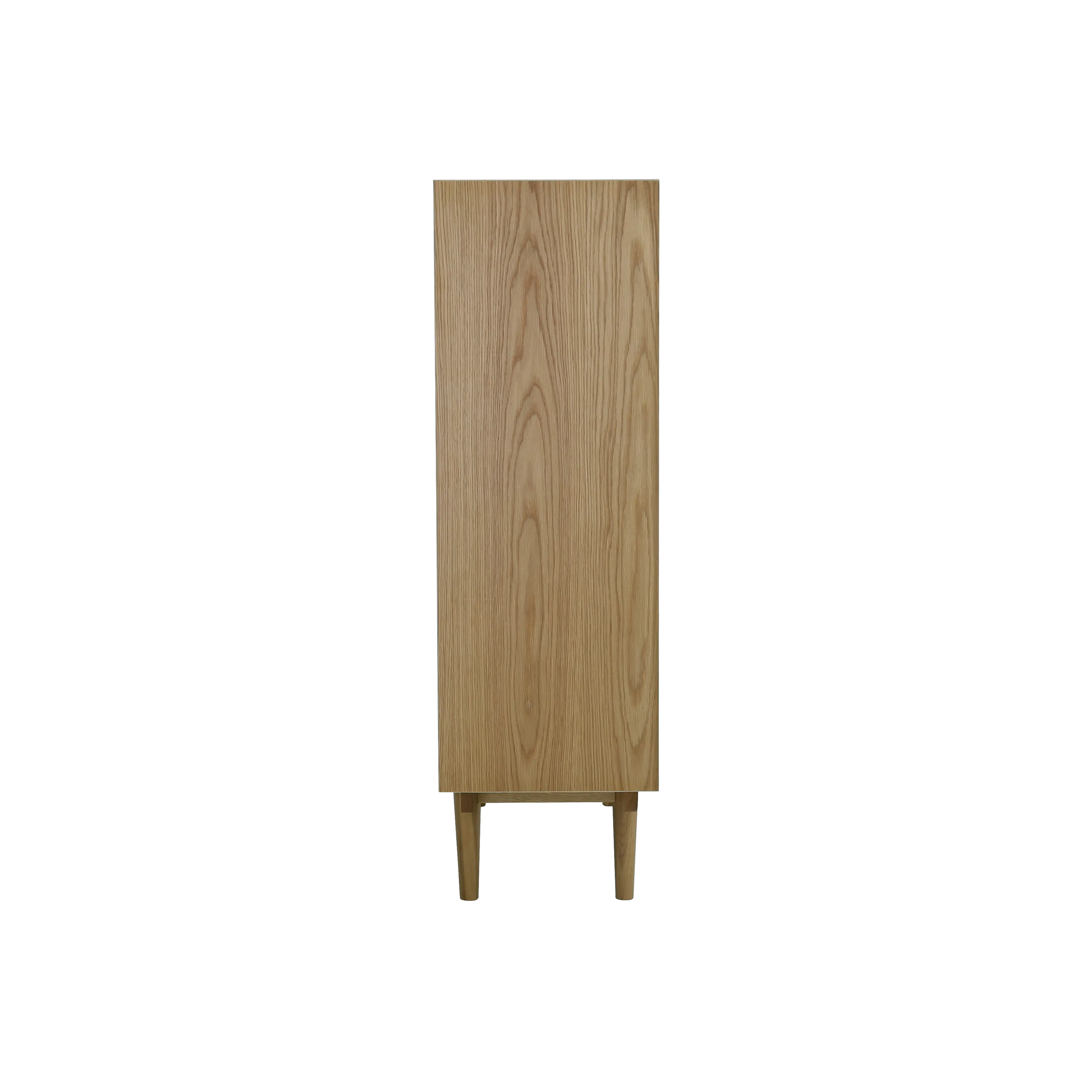 Larisa Tall Sideboard 1.1m - Oak, White - 10 - Wooden table, natural wood finish, minimalist design, light brown wood