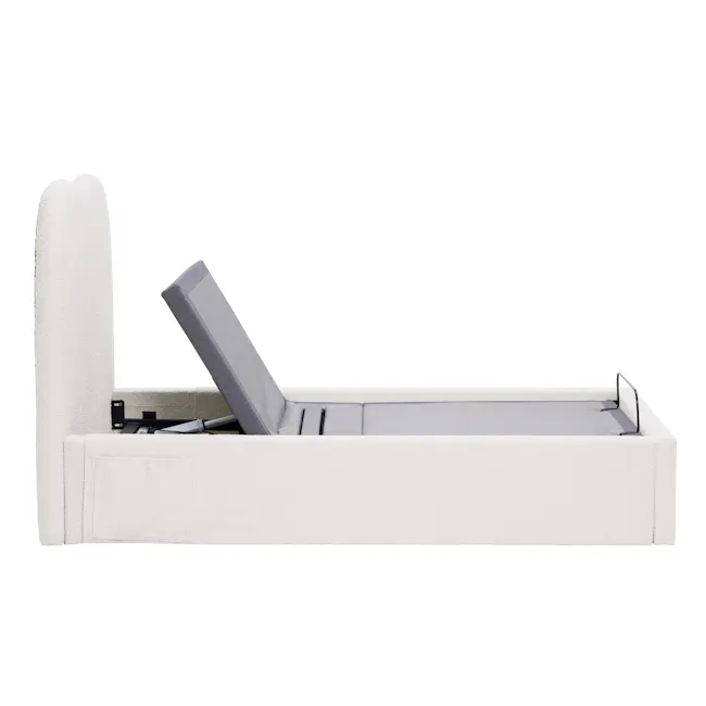 Lyra Single Adjustable Bed - White Boucle - 28