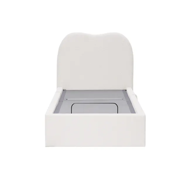 Lyra Single Adjustable Bed - White Boucle - 6