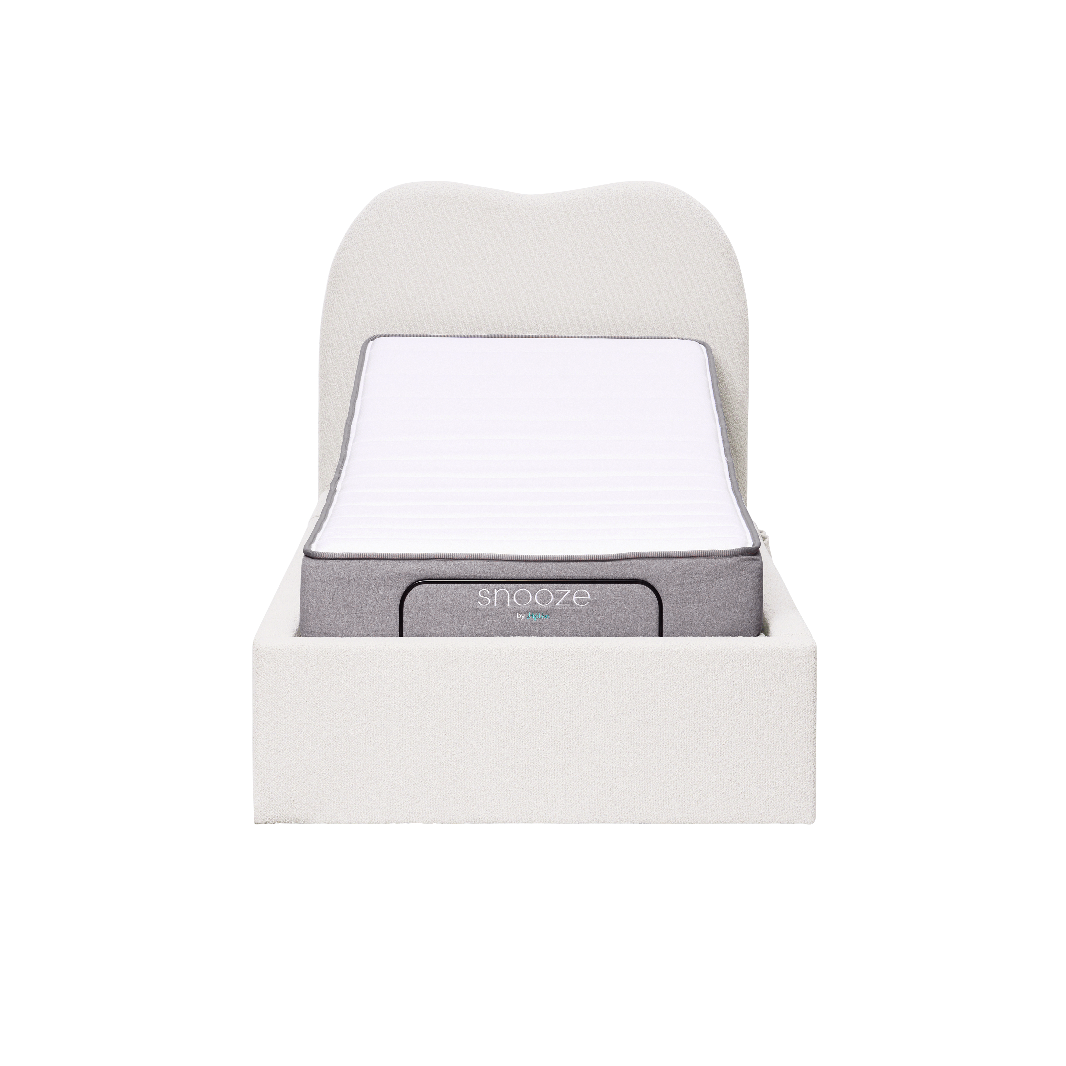 Lyra Single Adjustable Bed - White Boucle