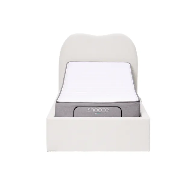 Lyra Single Adjustable Bed - White Boucle - 1