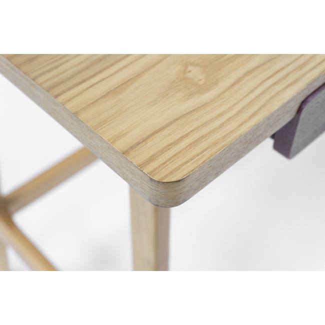 (As-is) Morey Study Table 1.4m - Natural, Penny Brown - 17