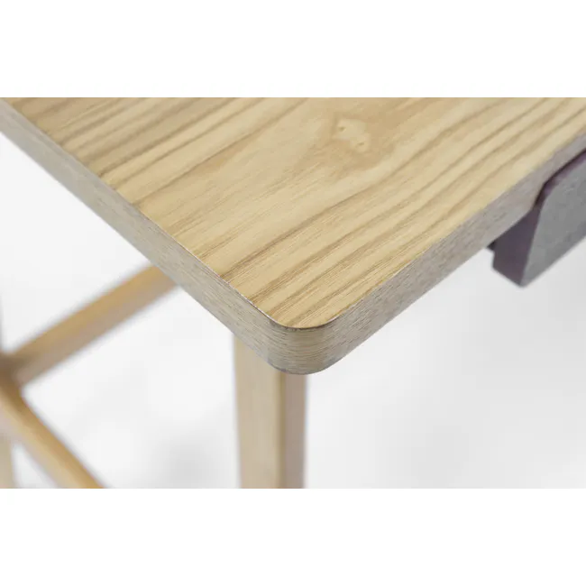 (As-is) Morey Study Table 1.4m - Natural, Penny Brown - 17